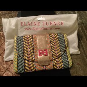 Elaine Turner Isabella multi woven clutch